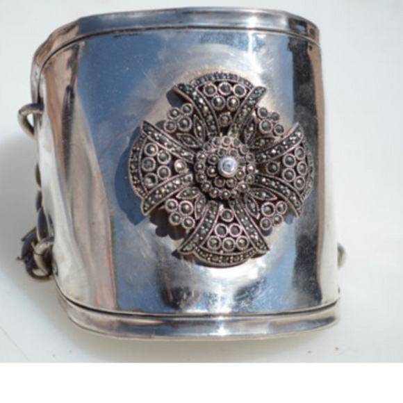 Antique Obsessions Jewelry - Wide Cuff Iron Cross Sterling Silver 925 HOST PICK